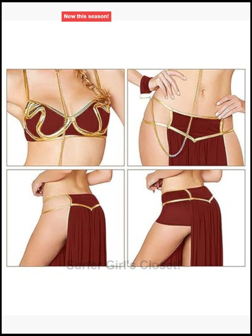 Sexy Schoolgirl Lingerie Costume with Leash and Bikini Top - Medium - Picture 3 of 5